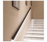 Modern LED Stair Handrail - 6ft Indoor Wall-Mounted Railing with Body Sensor Black Finish Grab Bar for Safe Steps Stylish Handrails for Home Stairs.