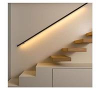 Modern LED Stair Railing Kit Black Aluminum il with Wall Brackets Indoor Staircase & Hallway Guardrail System 80cm Length