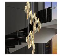 Modern LED Staircase Chandelier Living Room Villa Hall Light Luxury Long Line Spiral Duplex Building Nordic Simple,Hanging Light(Dimmable,10heads)