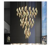 Modern LED Staircase Chandelier Living Room Villa Hall Light Luxury Long Line Spiral Duplex Building Nordic Simple,Hanging Light(Warm Light,36heads)