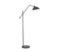 Modern LED Swing Arm Floor Lamp with 360° Adjustable Metal Shade and Marble Base 3 Brightness Levels - Stylish Corner Lighting for Living Room Bedroom and Study (Black)
