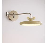 Modern LED Swing Arm Wall Sconce Adjustable Bedside Reading Wall Lamp Chrome Cream Decor Wall Lighting Fixture, 3 Color Mode 12W Postmodern Art Sconces for Kids Room Bedroom Living Room