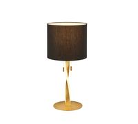 Modern Led Table Lamp Black Fabric Gold Leaf TR110