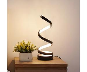 Modern Led Table Lamp Unique Nightstand Dimmable Spiral Desk Lamps with 3 Color Levels for Bedside Bedroom & Living Room Office Book Store Art Wall Decor