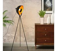 Modern LED Tripod Satellite Floor Lamp - Vintage Adjustable Height Elegant Standing Desk Light - Industrial Movie Media Nautical Reading Tall Table Lamp Decor for Living Room Bedroom, Black, E27 Base