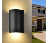 Modern LED Up Down Outdoor Wall Light, 20W Black Architectural Exterior Wall Sconce for Facade, Porch & Patio,3000K Warm White