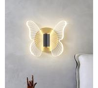 Modern LED Wall Lamp ,Butterfly Wall Lamp, 3 Lighting Colours Adjustable Wall Light , LED Indoor Wall Sconce, Bedside Night Lights,Wall lamps for bedroom living room dining room bedside lighting (A)