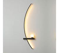 Modern LED Wall Lamps, Nordic Minimalist Creative Wall Sconce for Living Room Backgroud Decor Indoor Metal Lighting,Black,85cm Left