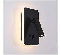 Modern LED Wall Light3W+7W LED Bedside Wall Light for Indoor with Backlight Bedroom Reading Wall Sconce Modern Adjustable Book Lamp 2 Switch,Warm White 3000K