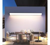 Modern LED Wall Lights 98W - Waterproof IP65 Exterior Rectangular Strip Lamp for Garden, Villa, Staircase & Mirror - 30CM Black Acrylic Design, Neutral Light