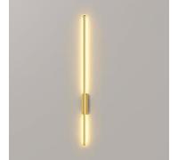 Modern LED Wall Lights Battery Operated, Indoor Wireless USB-C Rechargeable Wall Lights with Remote Control, Long Strip Linear Sconce Lamp (Gold, 100cm)