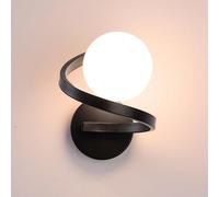 Modern LED Wall Lights Indoor, Milky Glass Ball Wall Lamp,Spiral Design Wall Sconce Lights, Wall Mount Light Fixture for Living Room Bedroom Hallway Indoor