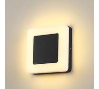 Modern LED Wall Sconce, 8.7 Inch Round/Square Wall Light Fixture, Acrylic Black White Wall Lamp, 12W Warm White Lighting for Bedroom, Living Room, Hallway, Stairwell, Indoor Wall Decor