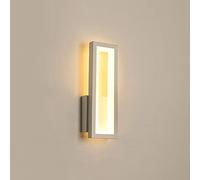 Modern LED Wall Sconce Rectangle Metal Wall Light 16W Hardwired Wall Lamp, Simple Vanity Wall Lighting Fixtures for Living Room Bedroom Bedside Indoor Wall Wash Lights