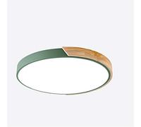 Modern LED Wood Recessed Ceiling Light 2400LM 6500K Ultra Slim Round Wood Lamps for Kitchen Bathroom Living Room Bedroom Corridor Green Warm Light