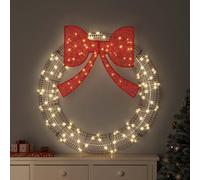 Modern LED Wreath with 80 Warm White Lights, 90 cm PET Material, USB Powered, Illuminated for Stylish Christmas Decoration, Indoor and Protected Outdoor Use