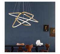 Modern LEDs Chandelier Gold Stainless Steel Silicone Triangles Pendant Lamp for Living Room Bedroom Dining Decor(Changeable,BD100-80-60cm)
