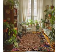 Modern Leopard Print Entrance Rug for Living Room Bedroom Bathroom Hallway Kitchen - Stylish ge 90 x 160 cm Decorative Mat