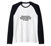 Modern Life Record Profits Minimum Peace of Mind Raglan Baseball Tee