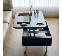 Modern Lift Top Coffee Table for Living Room, Square Wooden Accent Table, Stylish Iron End Table, Multipurpose Sofa Side Table with Storage