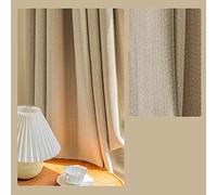 Modern Light Brown Wheat Pattern Blackout Curtains for Adults Chenille Fabric Rod Pocket Design Living Room Set of 2 132x160cm