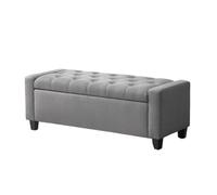 Modern Light Gray Bedroom BenchStylish Bed End Stool Dressing Rest Shoe Storage for Living Room & Bedroom Decor (Small)