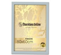 Modern Light Grey 80 x 60 cm Poster Frame Crystal Clear Acrylic Front Picture Photo Frame 60x80cm MDF Backing With Both Ways Hanging Hooks - Home Office Use