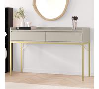 Modern Light Grey Dressing Table with 2 Drawers - Zion