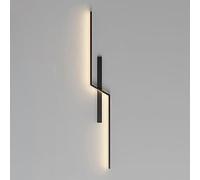 Modern Light Led Wall Light Indoor Minimalist Corner Long Strip Linear Wall Sconce Black Bathroom Vanity Light Bar Over Mirror Bedroom Bedside Wall Mounted Lamp for Living Room/3000K/100Cm