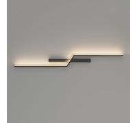 Modern Light Led Wall Light Indoor Minimalist Corner Long Strip Linear Wall Sconce Black Bathroom Vanity Light Bar Over Mirror Bedroom Bedside Wall Mounted Lamp for Living Room/3 Color Mode/100Cm