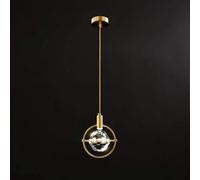 Modern Light Luxury Crystal Chaner LED All-Copper Bedroom Bedside Ceiling Pendent Lamp Porch Bar Bay Window Single Head Pendant Light,Single Chaner