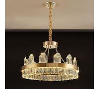 Modern light luxury crystal large chandelier, luxury high-grade shell lamp, simple crystal lamp, for living room villa study dining room lamps and lanterns,95CM