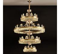 Modern light luxury crystal large chandelier, luxury high-grade shell lamp, simple crystal lamp, for living room villa study dining room lamps and lanterns,four layers