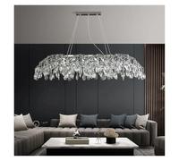 Modern Light Luxury Living Room Chrome Crystal Chandelier Bedroom Silver Crystal Ceiling Chandelier Household Lighting