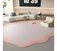 Modern Light Pink Irregular Area Rug 120x200cm - Machine Washable Indoor Carpet for Living Room Bedroom & Playroom - Stylish Floor Mat for Home Décor