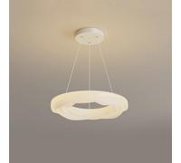 Modern Light Round Chandelier for Dining Room Light Fixtures Dimmable Led Flower Ceiling Chandelier Nordic White Milk Hanging Lamp for Kitchen Island Table Living Kids Room/Diameter 60 cm