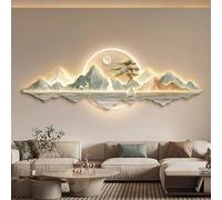 modern light up 3D large wall art decor ation-LED,Hanging Sculpture Painting ed Art,Traditional Chinese Welcoming Home (B,39.4 * 13.8IN)