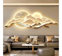 modern light up 3D large wall art decor Hanging with Ligth,Mural for Bedroom,Supply Led Art,Creative Landscape Sculptures Bedroom Living Room Entrance Door(A,47.2x15.7in/120x40cm)