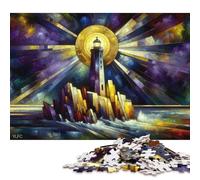 Modern Lighthouse Art Puzzles 500 Pieces Wooden Puzzles for Adults & Teenager Stress Relief Toys 500pcs (52x38cm)