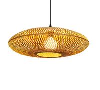 Modern Lighting Decor 1-Light Large Basket Hand Woven Lantern Illumination Lights,Beige Wicker Restaurant Lamp For Dining/Living Kitchen Bedroom 1Pack