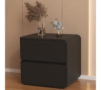 Modern Lightweight Double-Layer Nightstand No Installation Required Luxurious Rounded Corner Design for Bedroom & Living Room Storage Stylish Home Fur