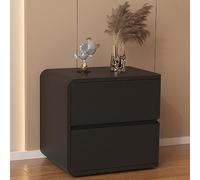 Modern Lightweight Two-Tier Nightnd for Home No Assembly Required Rounded Corners Perfect for Bedroom & Living Room Fur Space-Saving Design