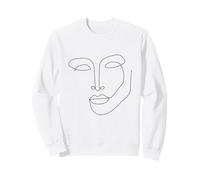 Modern Line Art Woman Face Elegant Minimal Style Design Sweatshirt