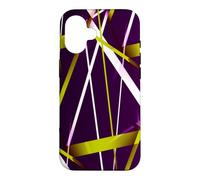Modern Line Urban Geometry Black White Lime-Green Case for iPhone 16