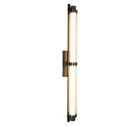 Modern Linear LED Wall Lamp Minimalist Long Tube Glass Wall Sconce, Creative Stainless Steel Wall Lighting Fixture in d/Black, 70cm/90cm Long Bathroom Vanity Light, Hardwired