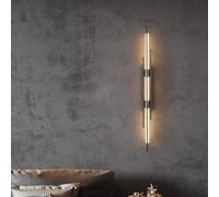 Modern Linear LED Wall Sconce Black Acrylic Tube Light Fixture for Bedroom & Living Room Minimalist Home Decor 3000K Indoor Metal Sconces Stylish Bedside Lighting
