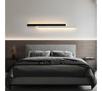 Modern Linear Wall Lights for Living Room - Simple 40cm LED Strip Wall Sconce Stylish Indoor Lighting Fixture for Bedroom Hallway Stairs Black & White 10W