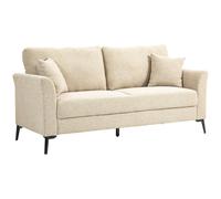 Modern Linen Accent Armchair Beige Upholstered Lounge Chair with Metal Legs