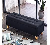 Modern Linen Upholstered Entryway Sto Bench with Footrest Changing Table Stool for Living Room & Bedroom Versatile Seating with Hidden Cartment