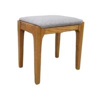 Modern Linen Vanity Stool - Removable Upholstered Makeup Chair with Solid Wood Legs for Dressing Room & Bedroom - Stylish Gray Antique Color Perfect for Makeup & Beauty Essentials